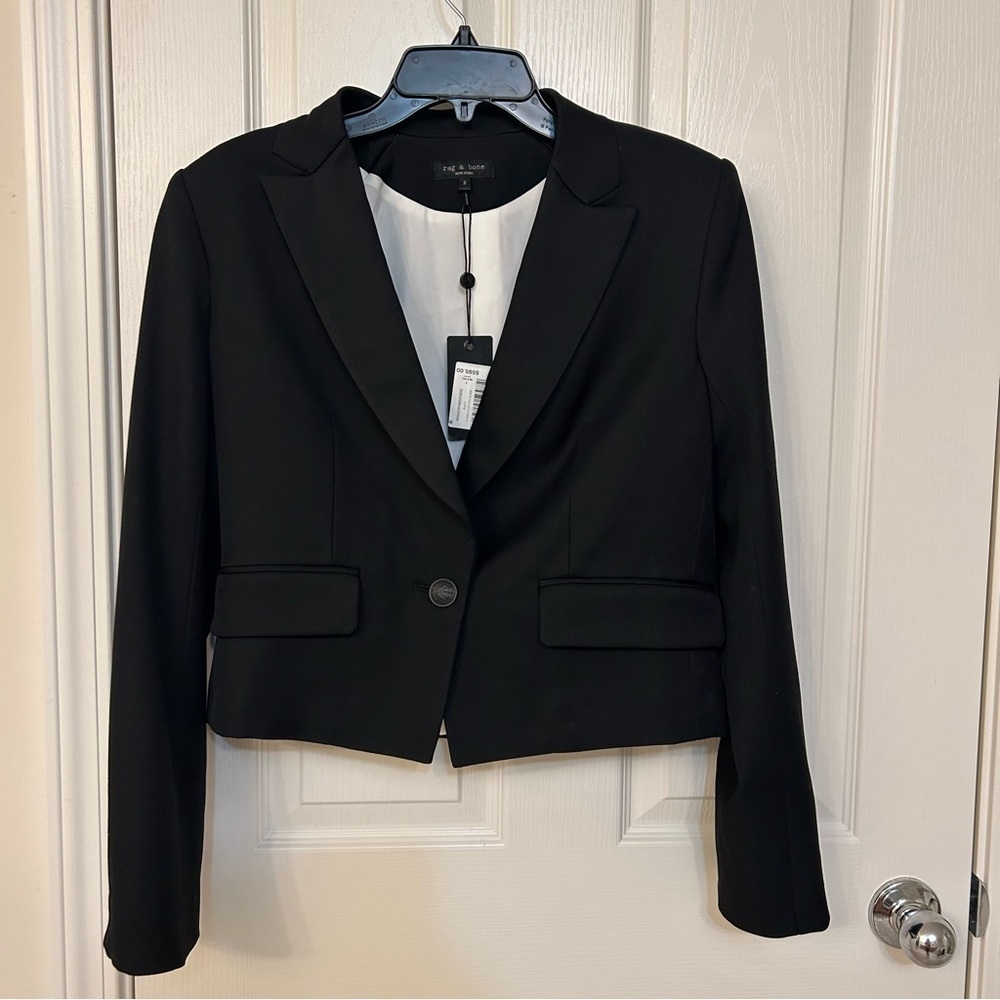 rag & bone Valerie Italian Wool Blazer in Black Size 2 - Picture 5 of 9